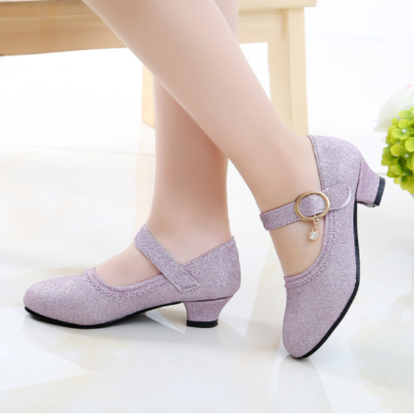 

new children fashion performance shoes princess student dress shoes kids baby toddler high-heeled girls leather, Black;grey