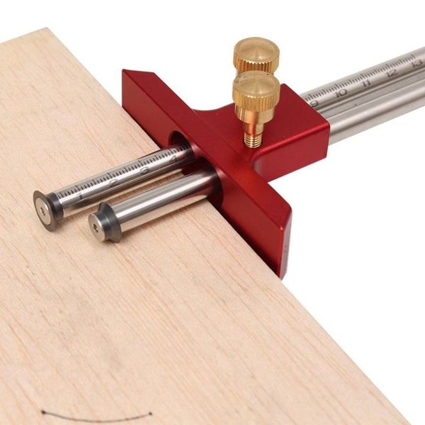 

woodworking european double head scribe blade ruler wood tenon scribing tools measuring gauge carpenter woodworking tools