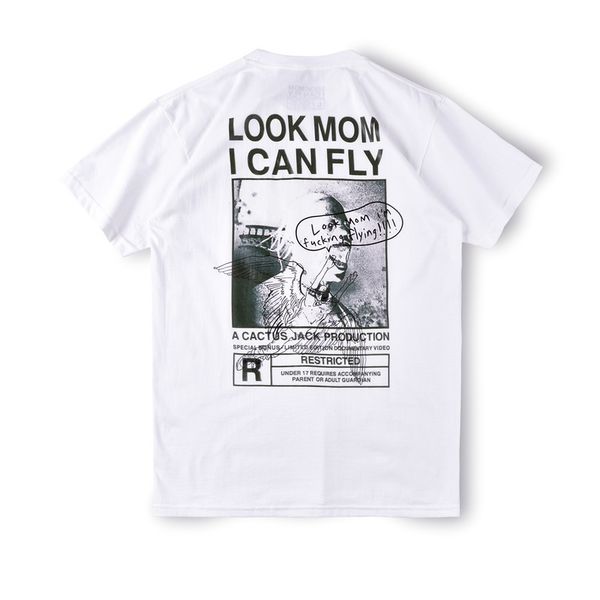 

2020 ins spring summer american travis scott look mom i can fly ts tee skateboard mens designer t shirt women street casual tshirt, White;black