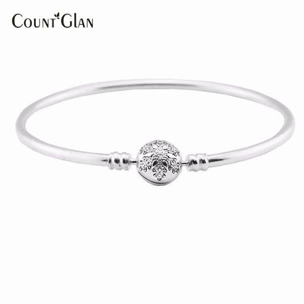 

original silver bracelet unique snowflak bracelets for women 925 sterling silver jewelry moments charm bracelet 2016 winter, Golden;silver