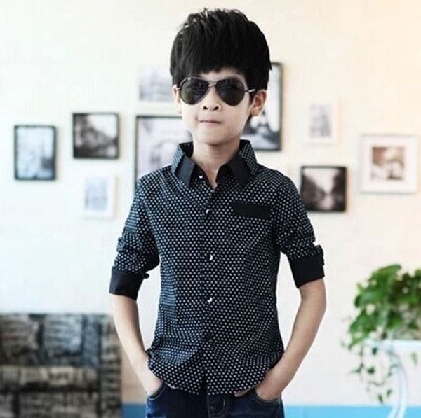 

2017 selling children boys shirt plain long sleeves casual cotton shirt classic plaid printing little gentleman clothing, White;black