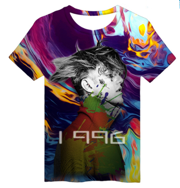 

fashion lil peep rap punk rock t shirt men women funny 3d print summer short sleeve o neck crewneck casual a217, White;black