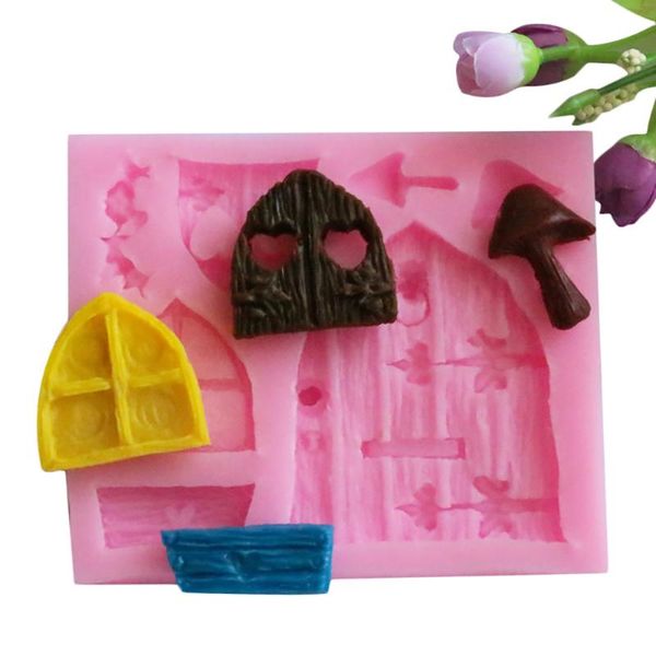 

grade silicone sugarcraft cake mold 3d fairy house door shape fondant chocolate cake mould decorating tools