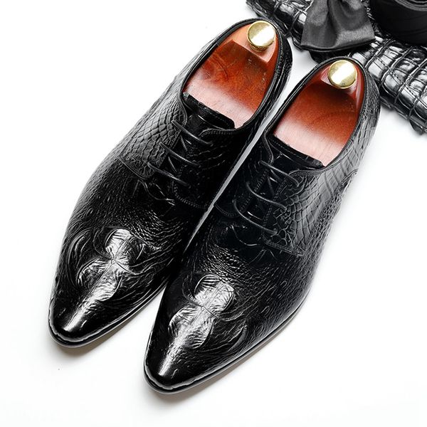 

2019 men shoesfashion genuine cow leather italian formal comfortable casual shoes, Black