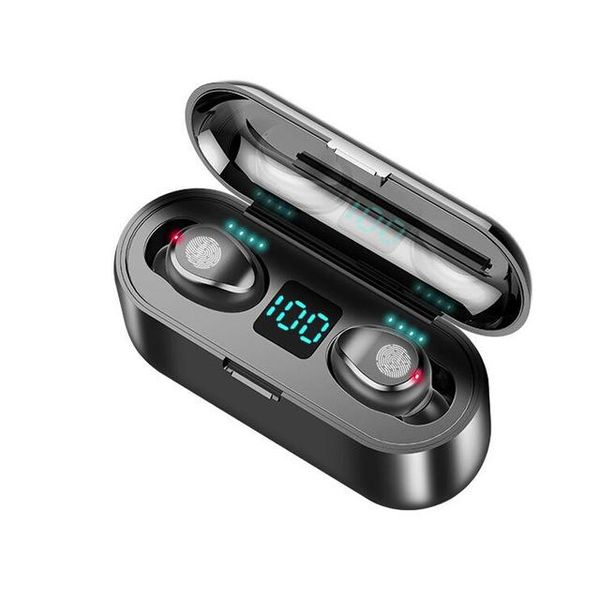 

f9 tws bluetooth 5.0 wireless earphone 8d surround bass led display with 2000mah battery charger with microphone phone earphones