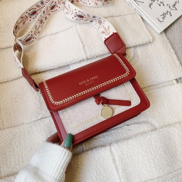 

summer 2020 patchwork leather handbag large capacity casual square shoulder bag crossbody bags for women bolso mujer