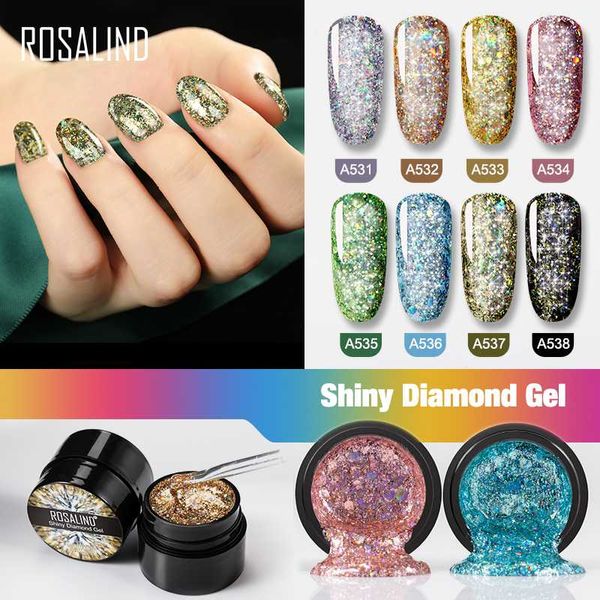 

rosalind painting gel nail polish uv hybrid varnishes semi permanent foundation primer for manicure shiny diamond gel nail art, Red;pink