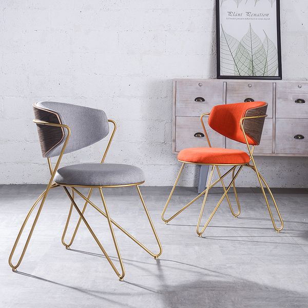 

light luxury gold dining chair reinforced armchair dessert shop back chair net red sofa chair multi-color optional factory direct sales
