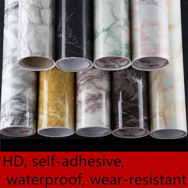 

imitation marble stickers pvc self - adhesive wallpaper waterproof wear - resistant furniture renovation stickers cabinets-632