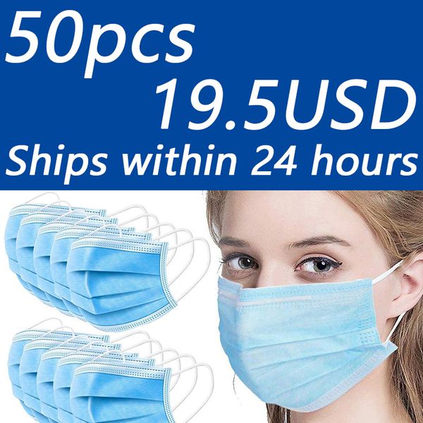 

disposable mouth mask 50pcs/bag men women cotton anti dust mouth mask windproof mouth-muffle bacteria proof flu face masks