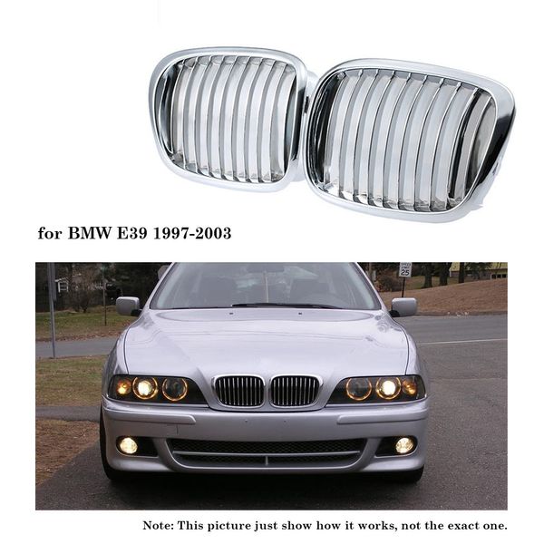 Freeshipping Hot New One Pair Silberfarbener Front-Nierengrill für BMW E39 1997–2003