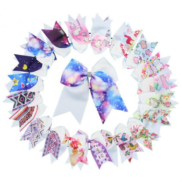 

jojo siwa hair bow children's 8-inch star alpaca bowknot hair ring on valentine's day in europe and america in 2019, Slivery;white