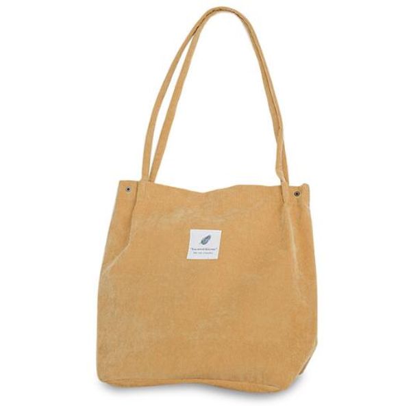 

High capacity women corduroy tote ladie ca ual houlder bag foldable reu able hopping beach bag