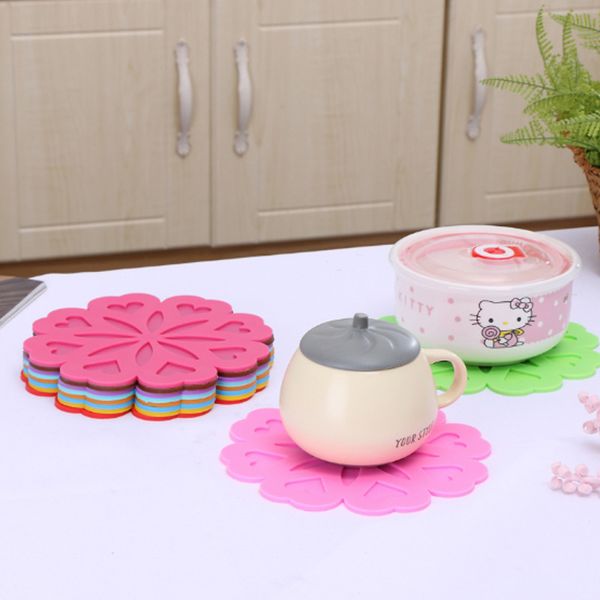 

нового прибытия силиконовая изоляция цветок столовых место коврик для детей детский обеденный стол циновка кухни