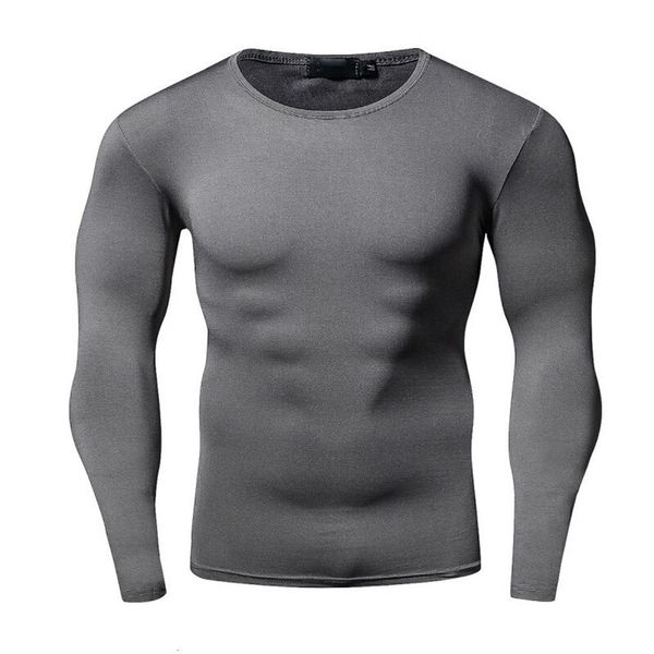 

spring fashion slim fitness t-shirt men compression long sleeve o-neck tee shirts sweatwear breathable, Black;blue