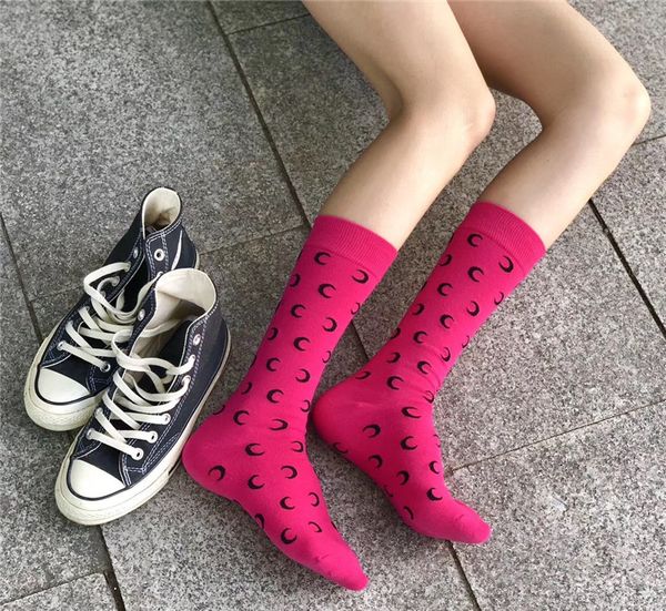 

moon and star girl stockings knee high socks fashion socks sports football cheerleaders long socks cotton 10 candy colors, Black