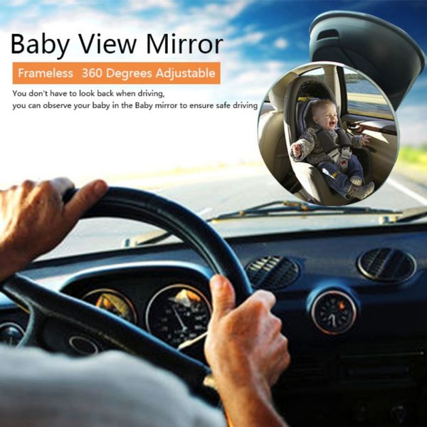 

rotating suction cup car rear view mirror back seat mirror safety infant kids monitor car interior accessories