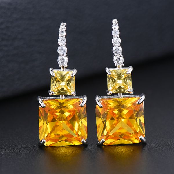 

godki fashion luxury yellow square cubic zircon dangle earring for women wedding crystal cz american dubai silver bridal earring