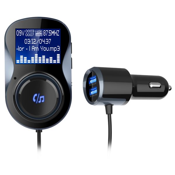 

jilang bluetooth fm transmitter audio car mp3 player fm modulator handscar kit with 3.4a quick charge dual usb charger