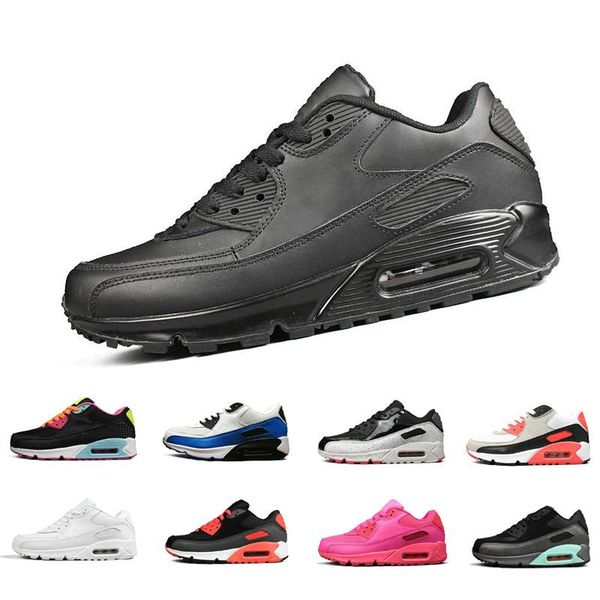 

90 running shoes men women infrared triple white pink black croc air trainer cushion max surface breathable sneakers size 36-45