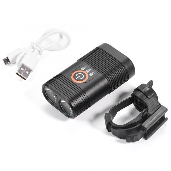 

велосипед головной свет портативный 2400lm двойной led перезаряжаемые велосипедов головного света велосипеда usb лампа + rotate mount ja для