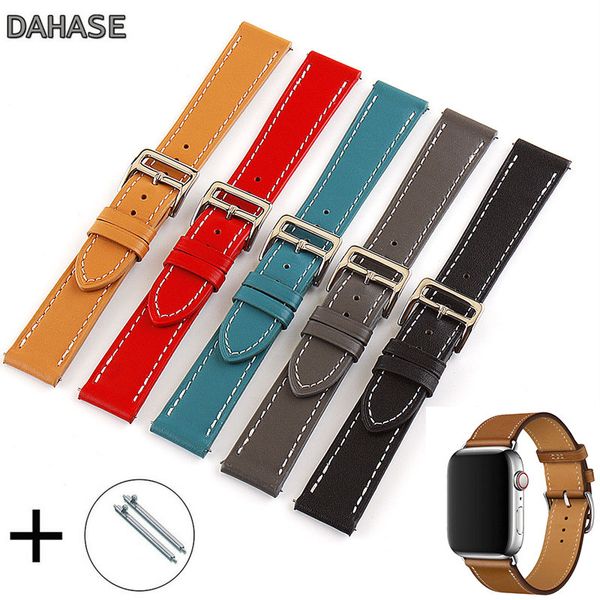 

18mm 20mm 22mm 24mm universal single tour genuine leather watch band wristband for samsung galaxy 46/42mm gear s3 strap, Black;brown