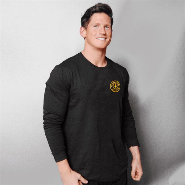 

new quick dry running shirt men bodybuilding sport t-shirt long sleeve compression gym t shirt men fitness tight, Black;red