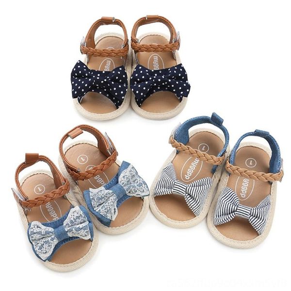 

baby summer soft sole sandals for girls shoes fashion newborn bow lace dot girls sandals beach plaid princess shoes, Black;red