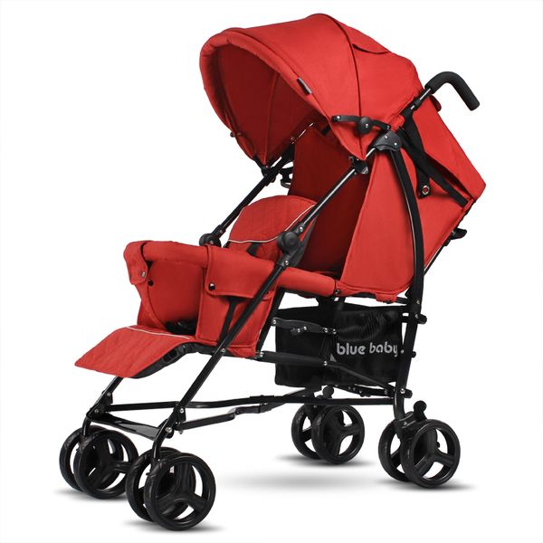 

bluebaby twins stroller easy portable folding double baby for big and small baby can sit and lie before after the second child