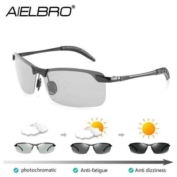 

aielbro 12 styles pchromic polarized sunglasses men discoloration eyewear anti glare uv400 glasses driving goggles oculos