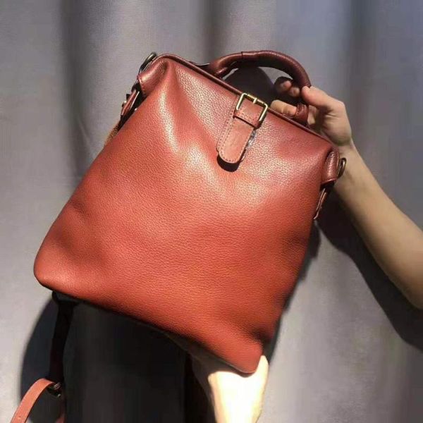 

100% natural genuine leather backpack women retro portable shoulder crossbody daypack school bags for girls bagpack