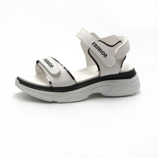 

2019 summer women platform flat sandals shoes women platform sandalias shoes ladies white wedge sandals shoes cs01, Black