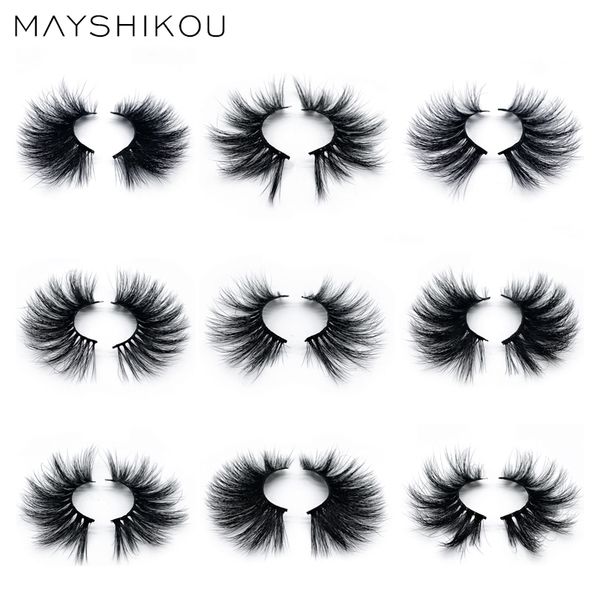 

mayshikou 3d 25mm mink false eyelashes soft natural/thick style fake eyelash handmade lashes-extension curl-lash full strip eyelash