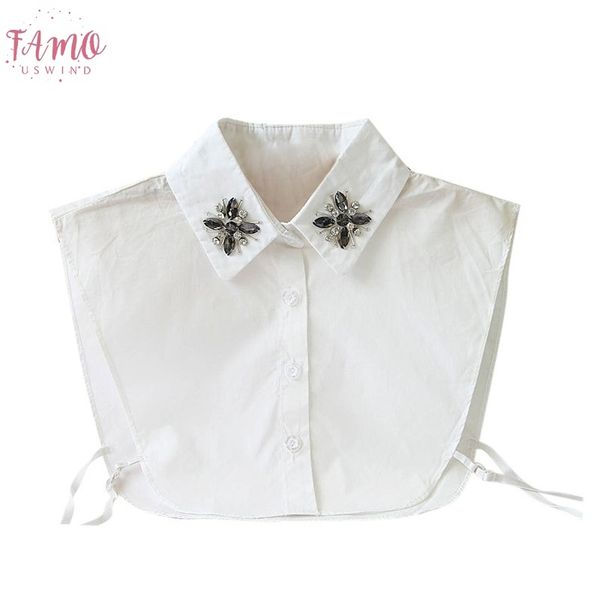 

newly design fashion women lace vintage fake cotton shirt collar necklace choker collar blusas de verano rk, White