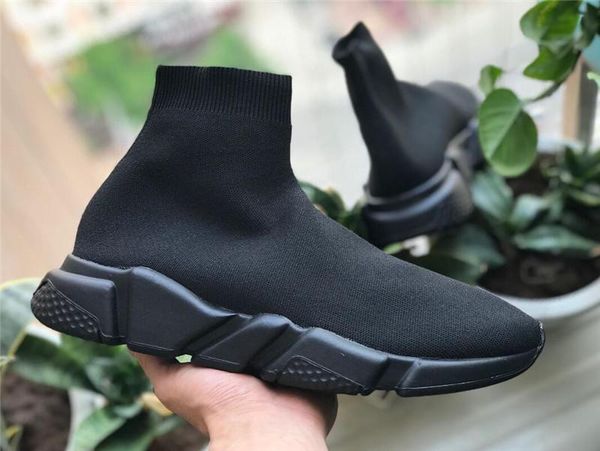 

women mens sock speed trainer shoes sneakers knitting slip-on casual walking shoe comfort all black chaussures t01