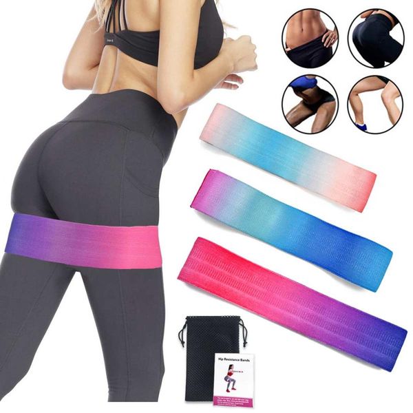 

gradient color booty band hip circle loop resistance band workout exercise for legs thigh glute butt squat bands non-slip design
