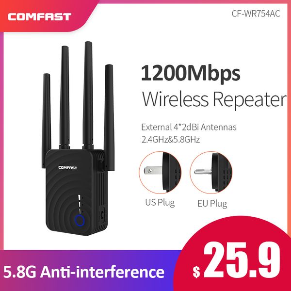 

comfast 1200mbps wireless wifi extender wifi /router dual band 2.4&5.8g 4*2dbi wi fi antenna long range signal