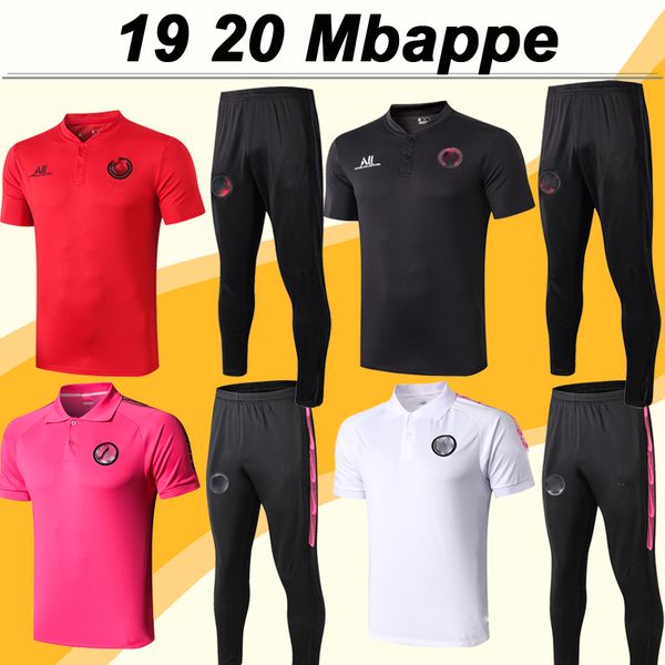 

19 20 mbappe icardi polo soccer shirts kit new di maria draxler red black gray pink white football jerseys cavani verratti pants top
