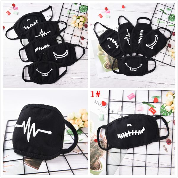 

1pc kawaii anti dust mask cotton mouth mask cute cartoon mouth muffle kpop flu face korean masque bear masks, Black