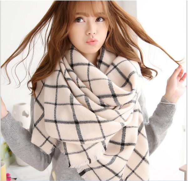 

luxury-2017 autumn and winter south korean edition shawl scarf women's scarf female version with thick fashion square, Blue;gray