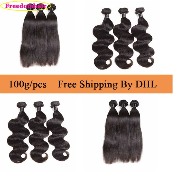 

бразильские индийские малазийские перуанские монгольской straight virgin человеческих волос weave связки объемная волна необработанные remy, Black