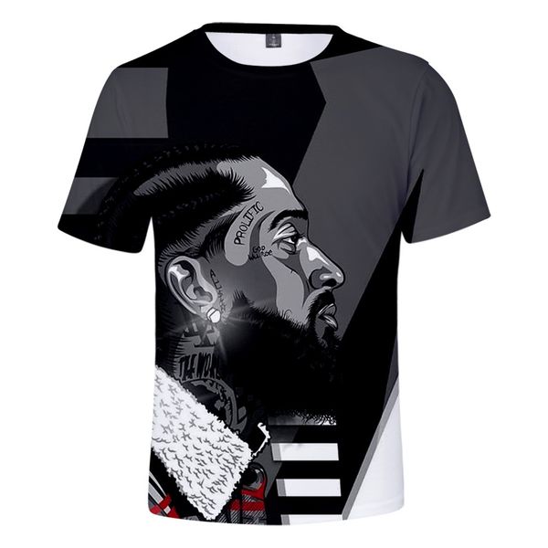 

nipsey hussle hip hop t-shirt male 2019 3d music t-shirt white casual t shirt fashion comfatable tee men, White;black