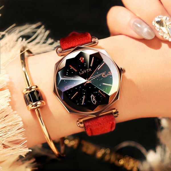 

women's watches 2019 luxury ladies watch starry sky quartz wristwatch for women fashion bayan kol saati diamond, Slivery;brown