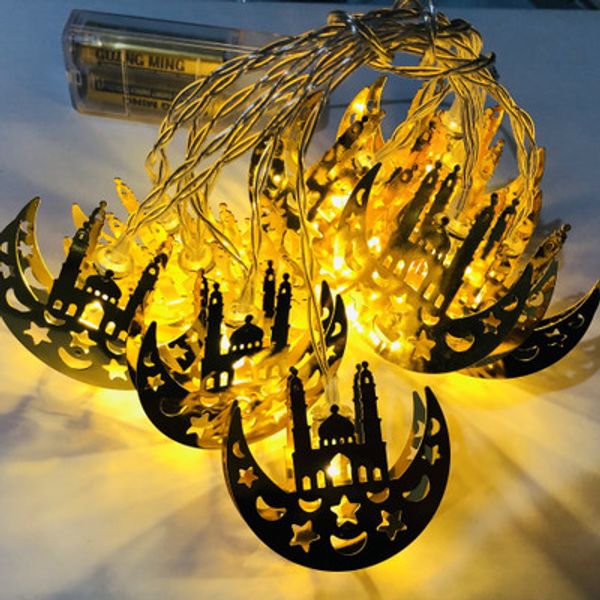 

muslim eid ramadan al-fitr led illuminate moon castle light string palace ramadan festival decoration pendant festival decoration