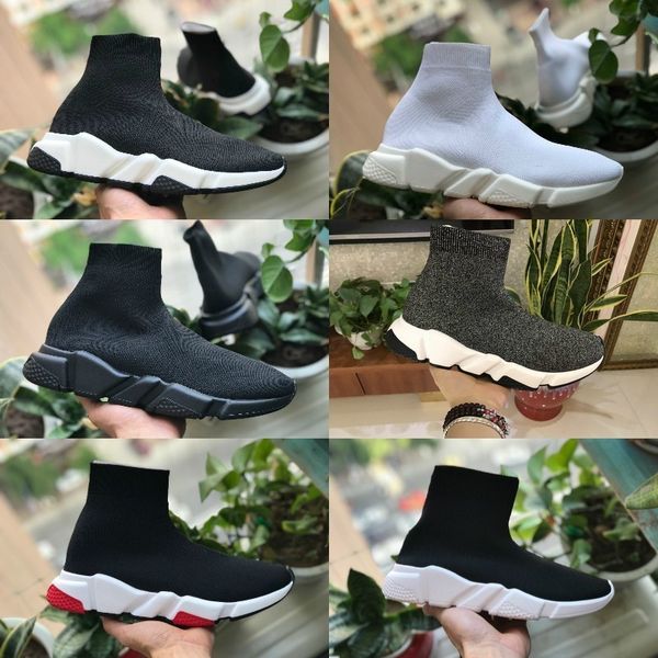 

wholesale walking speed shoes trainer oreo triple black white red flat fashion socks boot new design men women walking casual sneakers