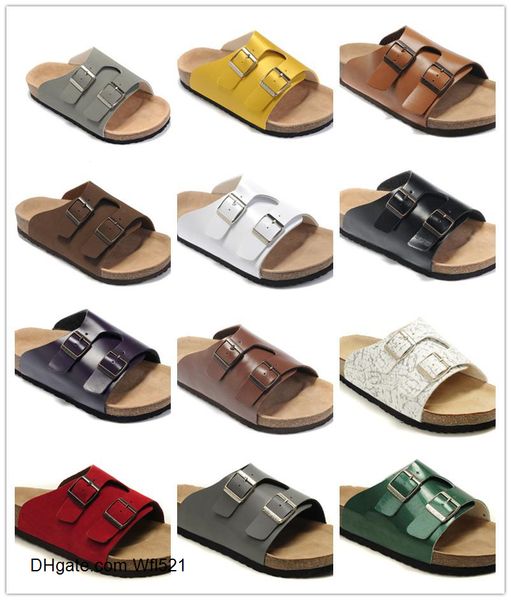 

2020 18 colors men women zurich flat heel sandals with buckle wholesale summer beach casual flip flops genuine leather slippers, Black