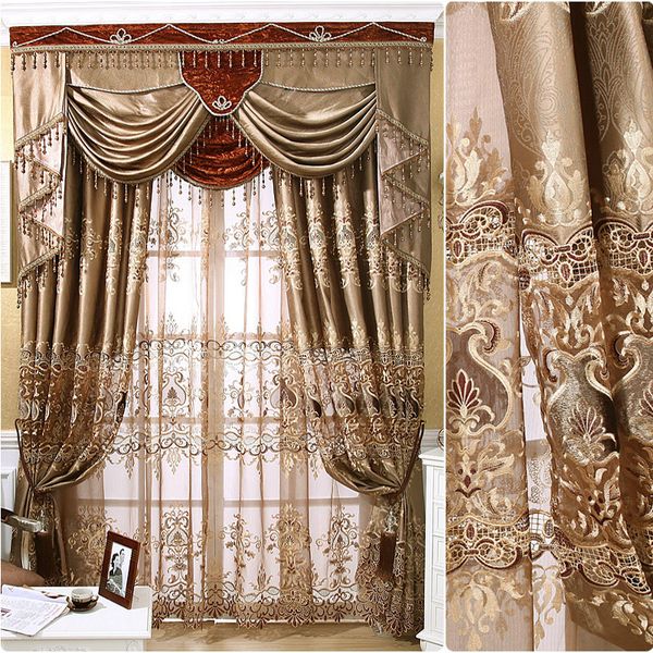 

european imported high precision three-dimensional embroidery curtains for living dining room bedroom