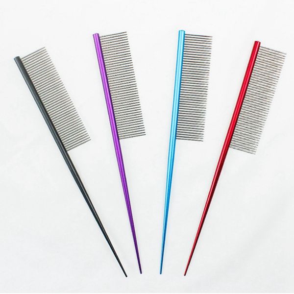 

professional pet hair beauty comb stainless steel tail comb pet flea comb for dogs pet grooming supplies