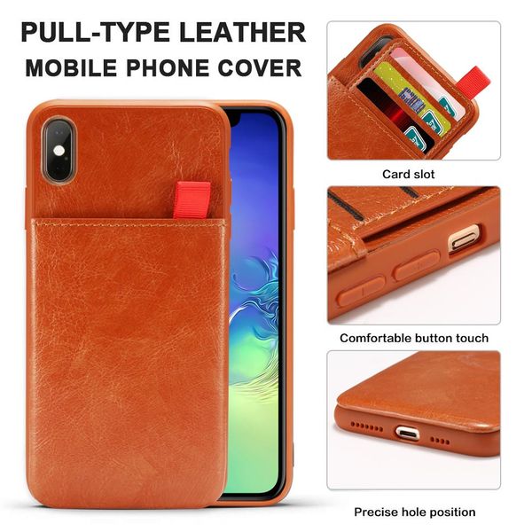 

Кожа PU телефон чехол для iPhone 11 XS Max XR 8 Plus Wallet Case Anti-Slip кредитной карты Слоты Защитна
