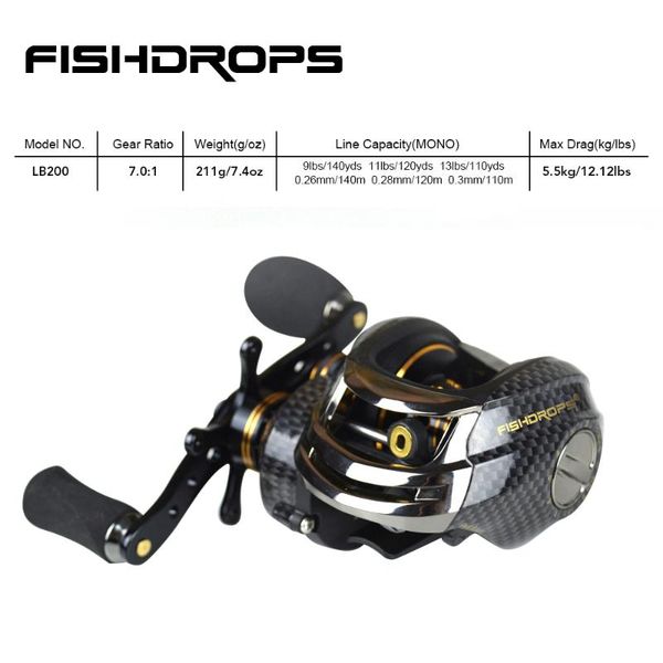 

fishdrops fishing reel baitcasting high speed baitcaster reel gear 7.0 baitcasting